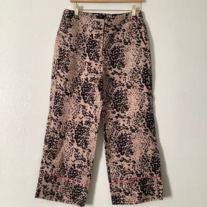 New J.Crew Peyton Leopard Print Ashen Black Pants Size 8
